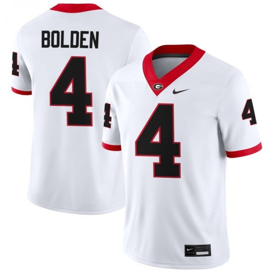 UGA Bulldogs Men Game White Official Football Jersey - #4 KJ Bolden 6492940