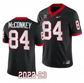 UGA Bulldogs Men 2022-23 Black Official Football Jersey - #84 Ladd McConkey 11470304