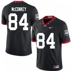 UGA Bulldogs Men 100th Anniversary Black Alumni Football Jersey - #84 Ladd McConkey 85565241