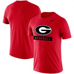 UGA Men's Baseball Stack Legend Performance Logo Red Alumni Football T-Shirt - 5284735