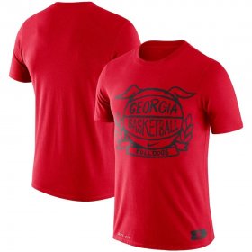 UGA Men's Basketball Crest Performance Red Alumni Football T-Shirt - 5452666