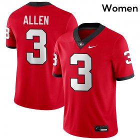 UGA Bulldogs Women Game Red Official Football Jersey - #3 CJ Allen 4104710