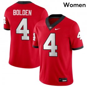 UGA Bulldogs Women Game Red Official Football Jersey - #4 KJ Bolden 4547609