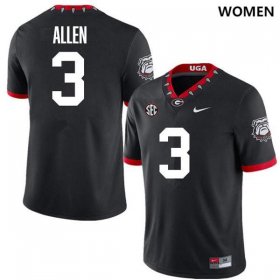 UGA Bulldogs Women 100th Anniversary Black Alumni Football Jersey - #3 CJ Allen 49415058