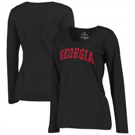 UGA Women's Basic Arch Black Long Sleeve Black Alumni Football T-Shirt - 2972991