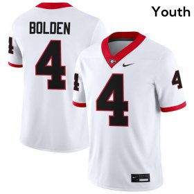 UGA Bulldogs Youth Game White Official Football Jersey - #4 KJ Bolden 7966765