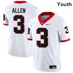 UGA Bulldogs Youth Game White Official Football Jersey - #3 CJ Allen 7214353